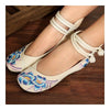Small White Shoes Old Beijing Cloth Embroidered Shoes   white