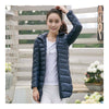 Light Thin Down Coat Woman Middle Long Hoodied