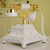 Vintage Antique Retro Rotary Handset Desk Resin Telephone European Style White