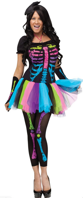 Funky Punk Bones Adult Womens Costume HALLOWEEN
