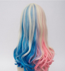 Suicide Squad Harley Quinn 3 Tone Color Wave Curly Cosplay Wig