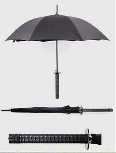 Japanese Samurai katana warrior Man Sword Handle Umbrella Black
