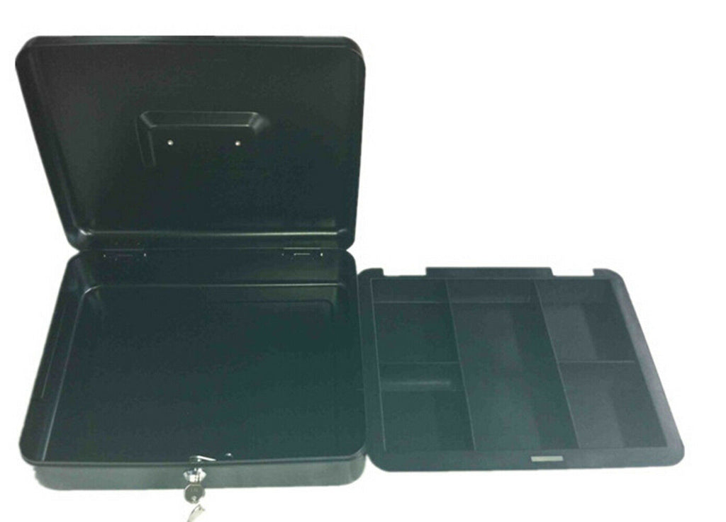 30.5cm Klein Stahl Kasse Safty Kiste mit Abnehmbare Tablett und Schlüssel
