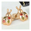 Galvanized Austrian Zircon Ear Studs Ladybird   colorful