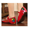 Old Beijing Cloth Embroidered Shoes Flat Casual   red