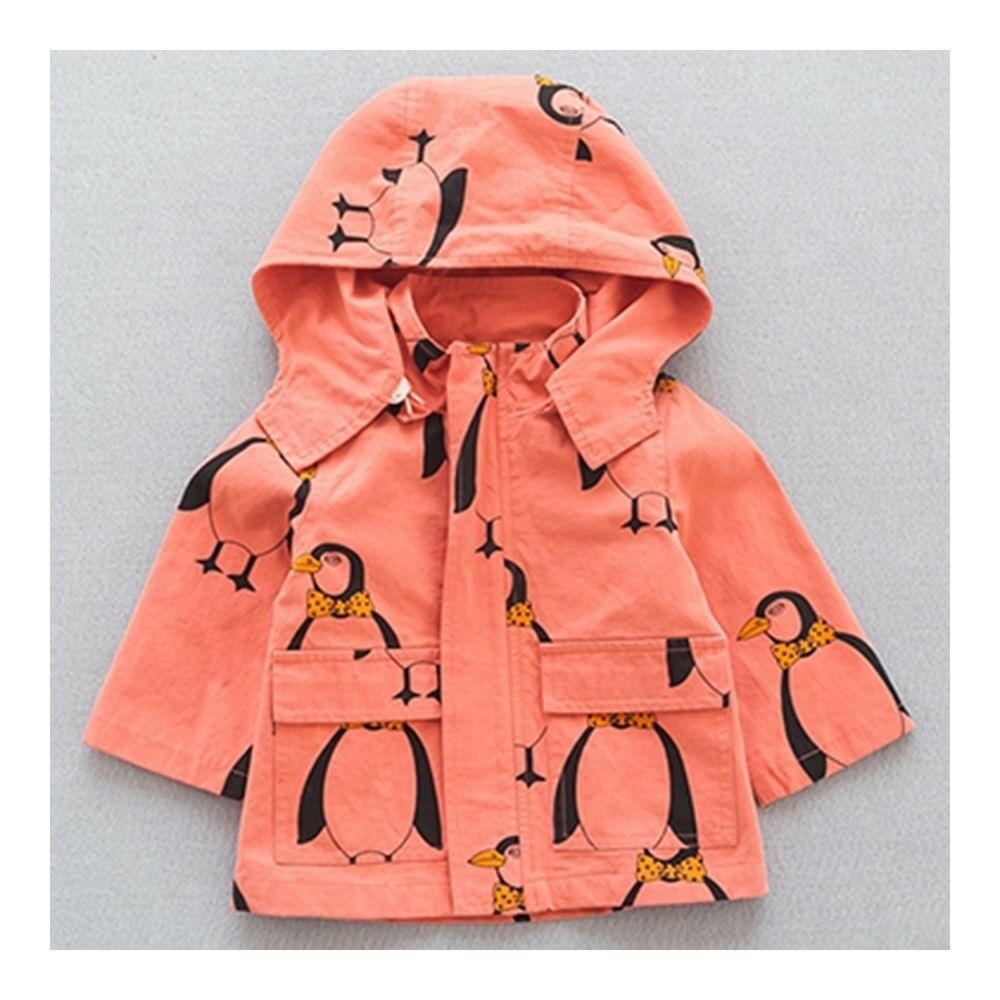 Infant Baby Boy Girl Cartoon Zipper Coat orange 66cm