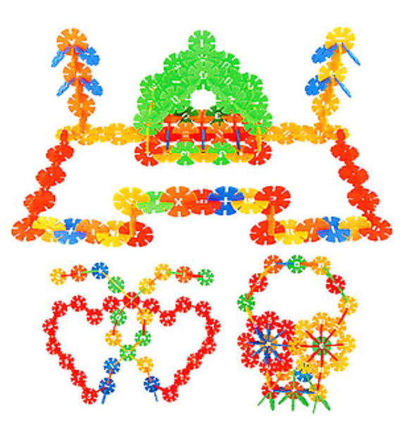 128pc Child Kid Plastic Multicolor Snowflake Building Blocks Educational Toy