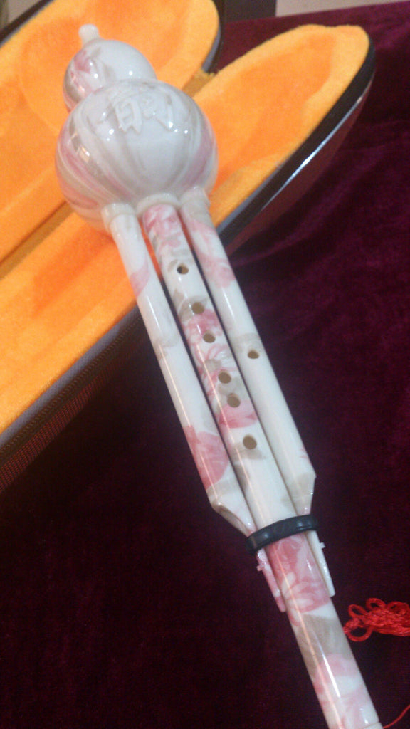 Chinese Traditional Gourd Flute Bottle Gourd Silk Hulusi Imitative Porcelain