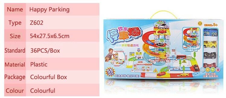 DIY children puzzle assembled three-track car simulation model toy car park suit