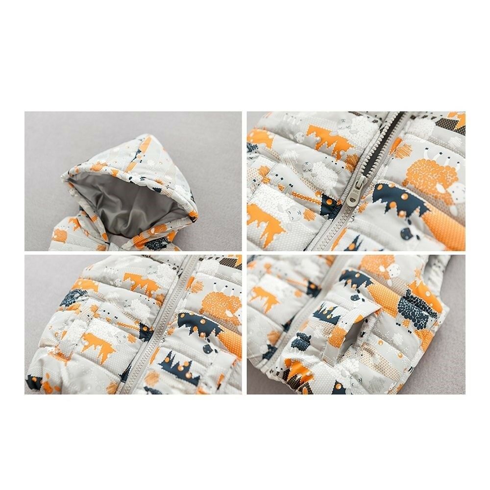 Infant Thick Baby Winter Boy Girl Cartoon Waistcoat Coat 0 1 2 3 years old grey