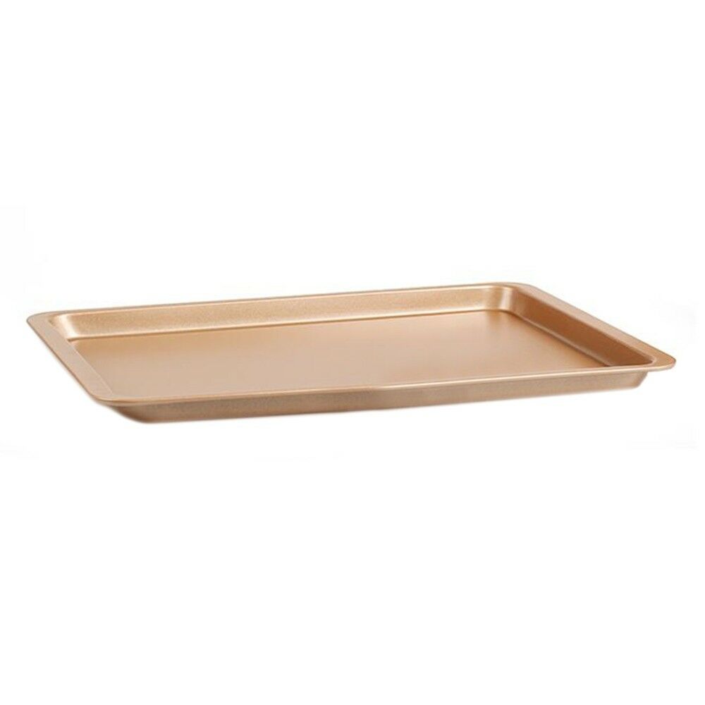 Oven Plate Non-stick Baking Tool Rectangle Golden large size 37x25.5x1.8cm