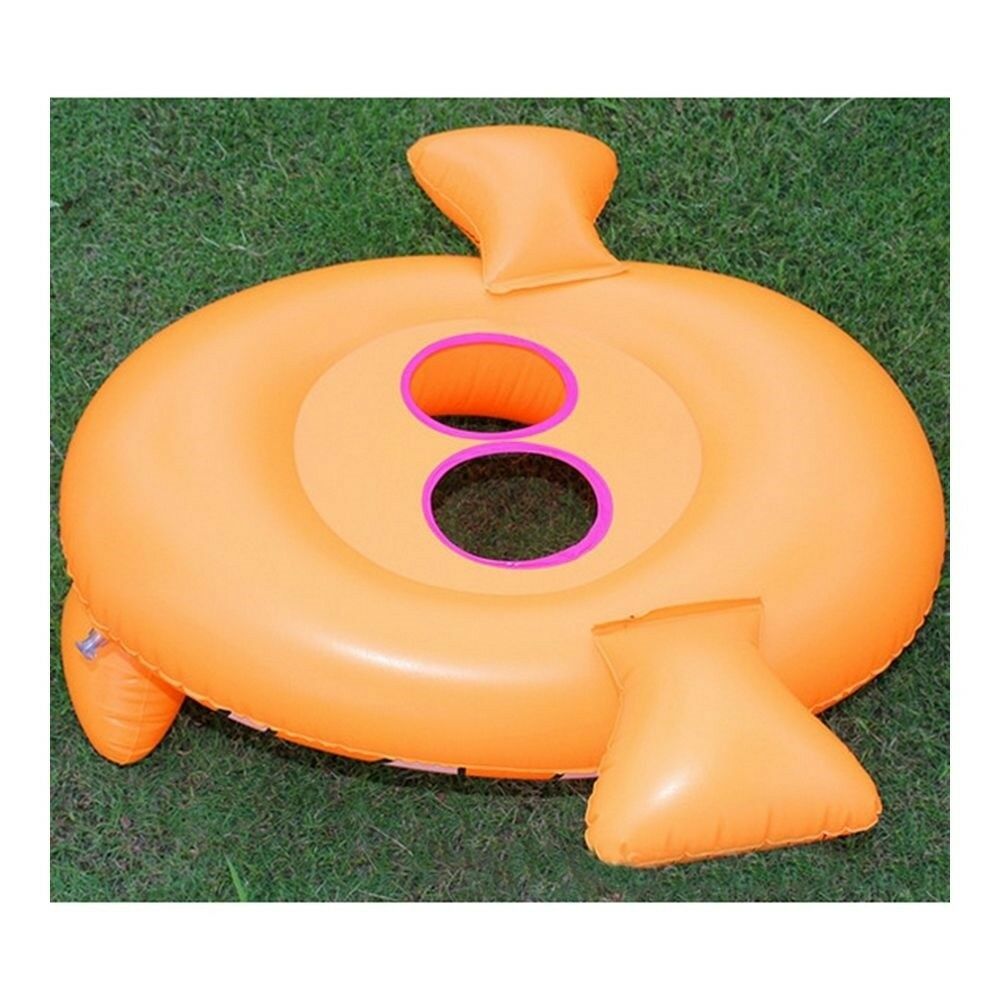 Inflatable Cartoon Children Water Taxis Toy Swim Ring with Handle    clownfish
