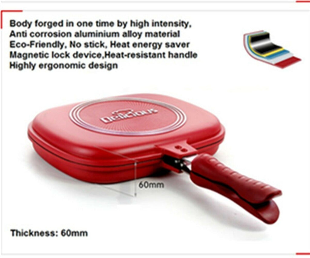 double-sided frying pans cooker 30cm non-stick pancake pan Smokeless Oiless