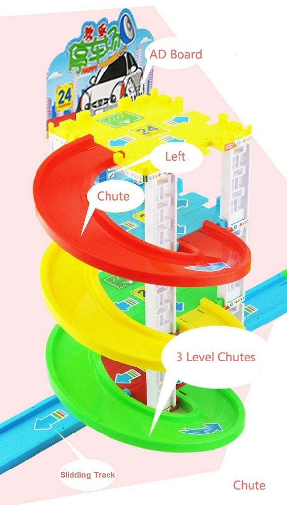 DIY children puzzle assembled three-track car simulation model toy car park suit