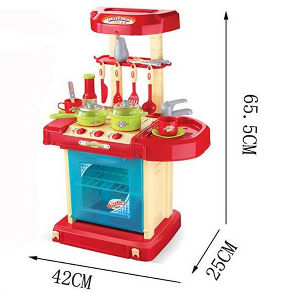 Kid's Kitchen Utensils Set Play House Changable Combination Kitchenware Red/pink