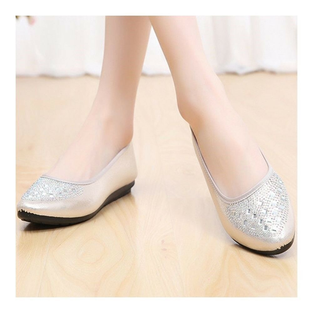 Suqare Fake Diamond Low-cut Old Beijing Cloth Shoes  light color