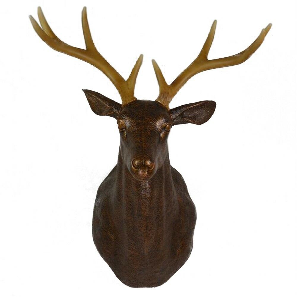 Large Size Plastic Deer Head Wall Hanging Decoration bronze