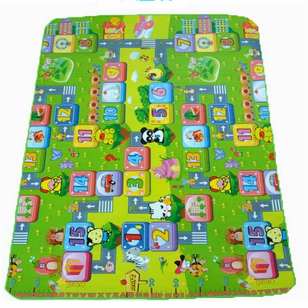 Kids Play Crawl Gym Picnic Mat Pad Rug Double SidedWa 1.5 x 1.8M