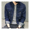 Jeans Denim Jacket Top Coat Stand Collar