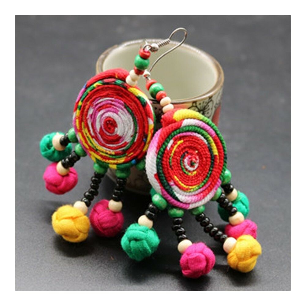 Cloth Style Long Earrings Creative Costume Tassel Knot