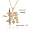 Wedding Lovers Heart Pendant Gold Platinum Galvanized Austrian Zircon   yellow