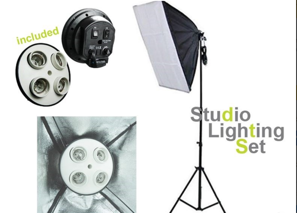 Photo Studio Light Set Photography Flash Lamp Holder Reflector Softbox Backdrops