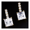 Square Zircon Ear Accessory  gold plated white zircon