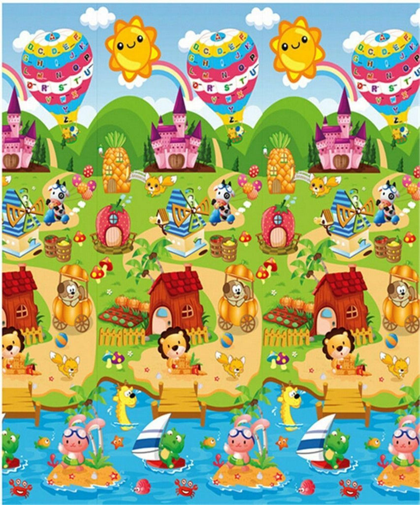 Kids Play Crawl Gym Picnic Mat Pad Rug Double SidedWa 1.5 x 1.8M