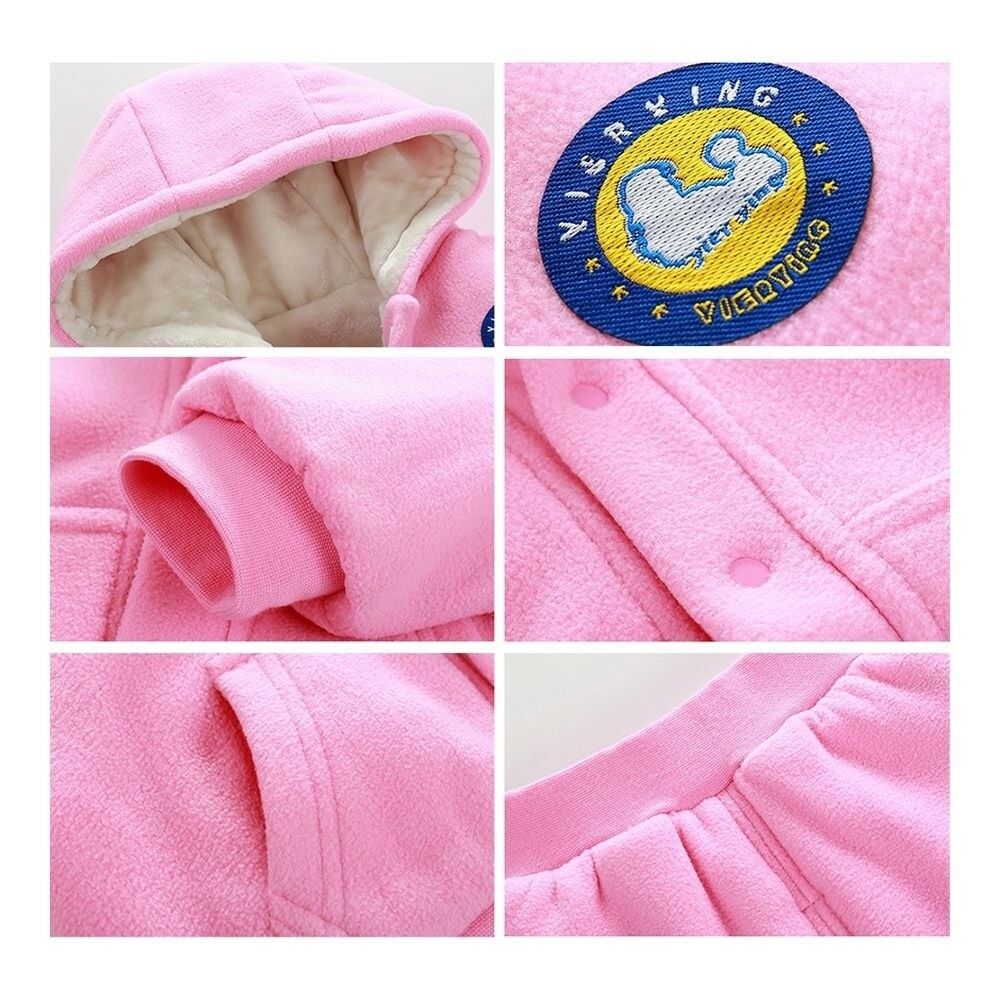 Infant Baby Boy Girl Warm Thick Cotton Coat Suit pink 66cm