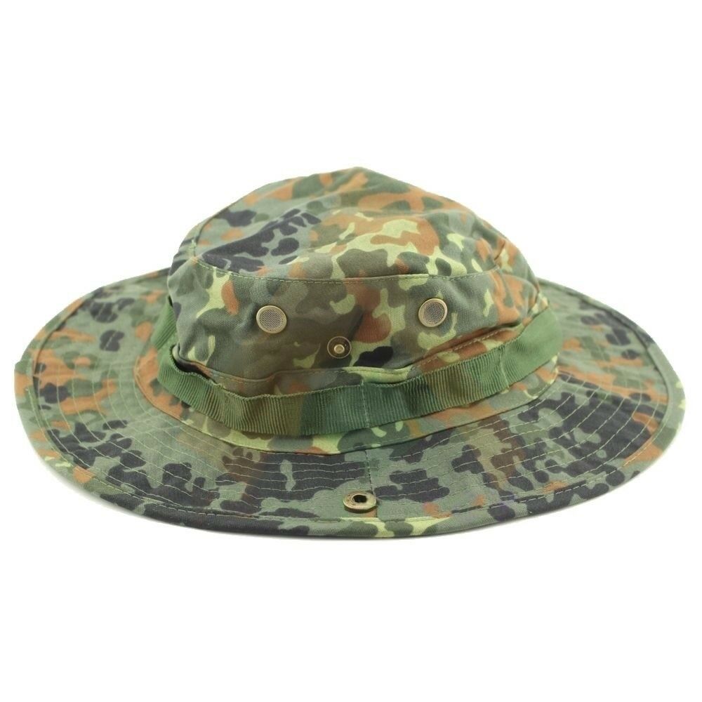 Outdoor Casual Combat Camo Ripstop Jungle Sun Hat Cap Fishing Hiking  Flecktarn