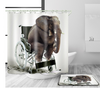 1.8x1.8m Waterproof Shower Curtain Polyester Fabric Bathroom 12 hooks Elephant