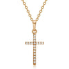 Cross Pendant Zircon Diamanted Necklace   golden