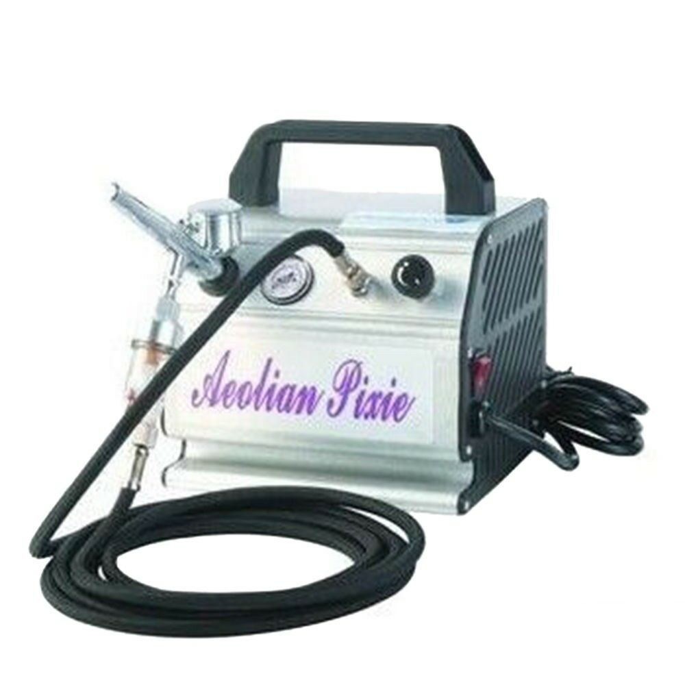 Airbrush Compressor Kit for Icing Cakes and Makeup Nail Tatoo black