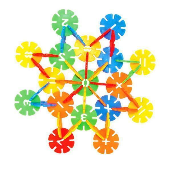 128pc Child Kid Plastic Multicolor Snowflake Building Blocks Educational Toy