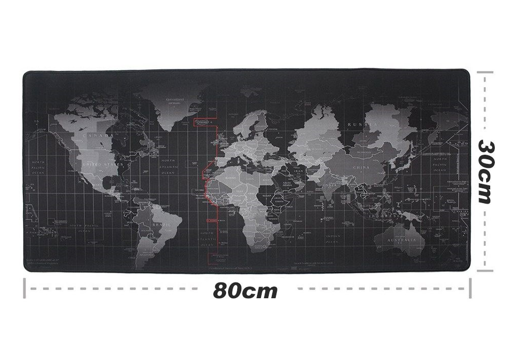80 X 30cm Large World Map Mousepad Non-Slip Laptop Computer Keyboard Pad Mat