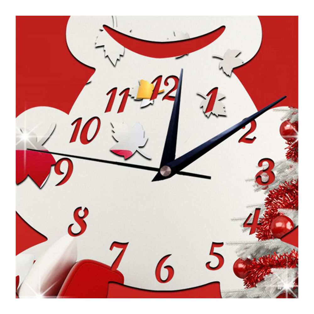 3D Silent Wall Clock Cartoon Frog Mirror silver