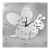 Kid Room Silent Cute Bee Mirror Wall Clock