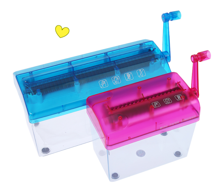 Mini A4  Paper Shredder Manual Paper Cutter Shredder Tabletop Shredder Pink