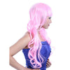 60cm Long Curly Front Lace Cosplay Party one piece Hair cap Wig  Pink
