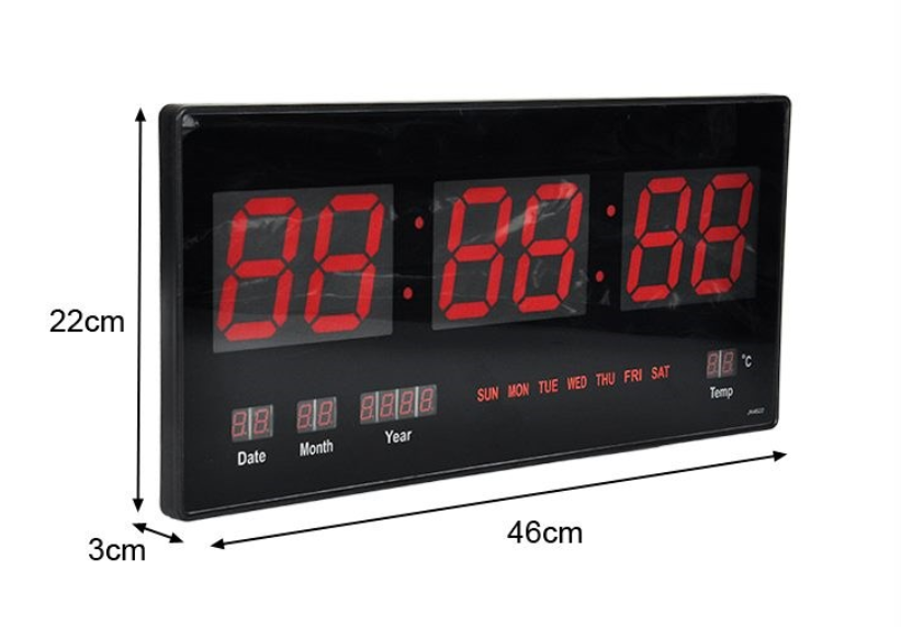 Wall Mount Digital Clock LED Electric Modern Day Date Calendar