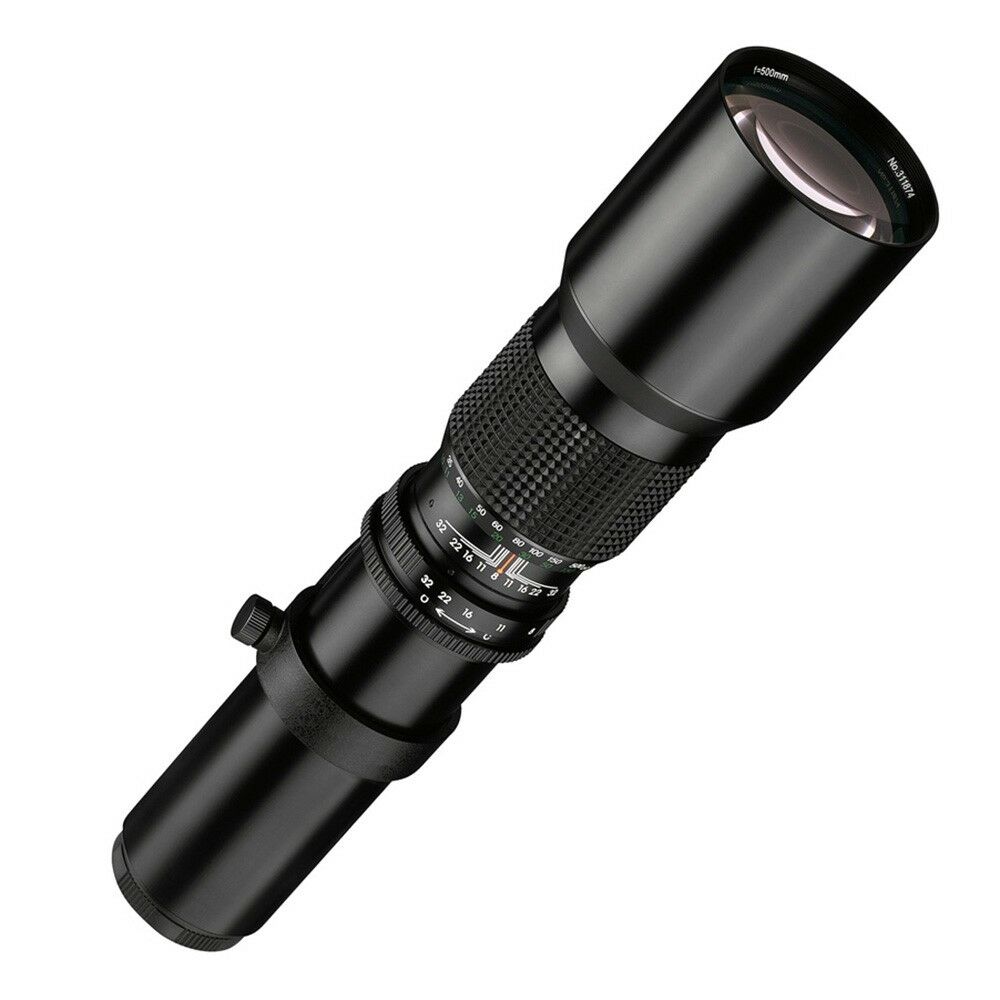 Camera 500mm f8-f32 Manual Telephoto Long Lens T Mount for DSLR