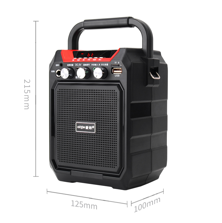 4" Rechargeable  Party Speaker System Karaoke Bluetooth USB/SD/FM/Record