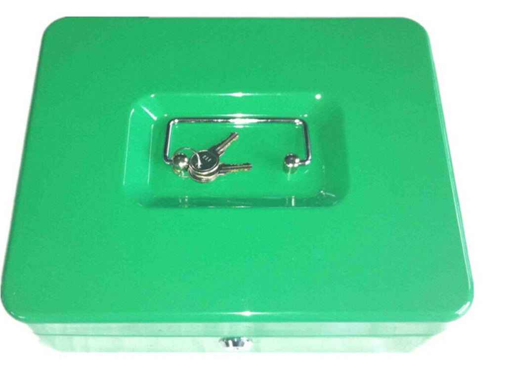 12 Inch Small Steel Cash Box Safty box With Removable Tray and Key Lock 2 keys