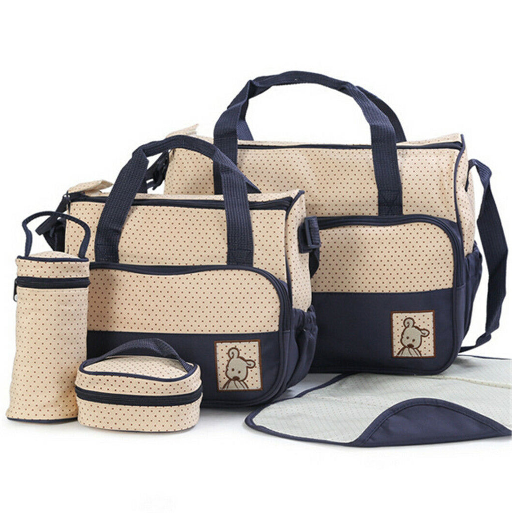 Hot 5pc Baby multifunction Changing Diaper Nappy Mummy Mother Handbag Bags
