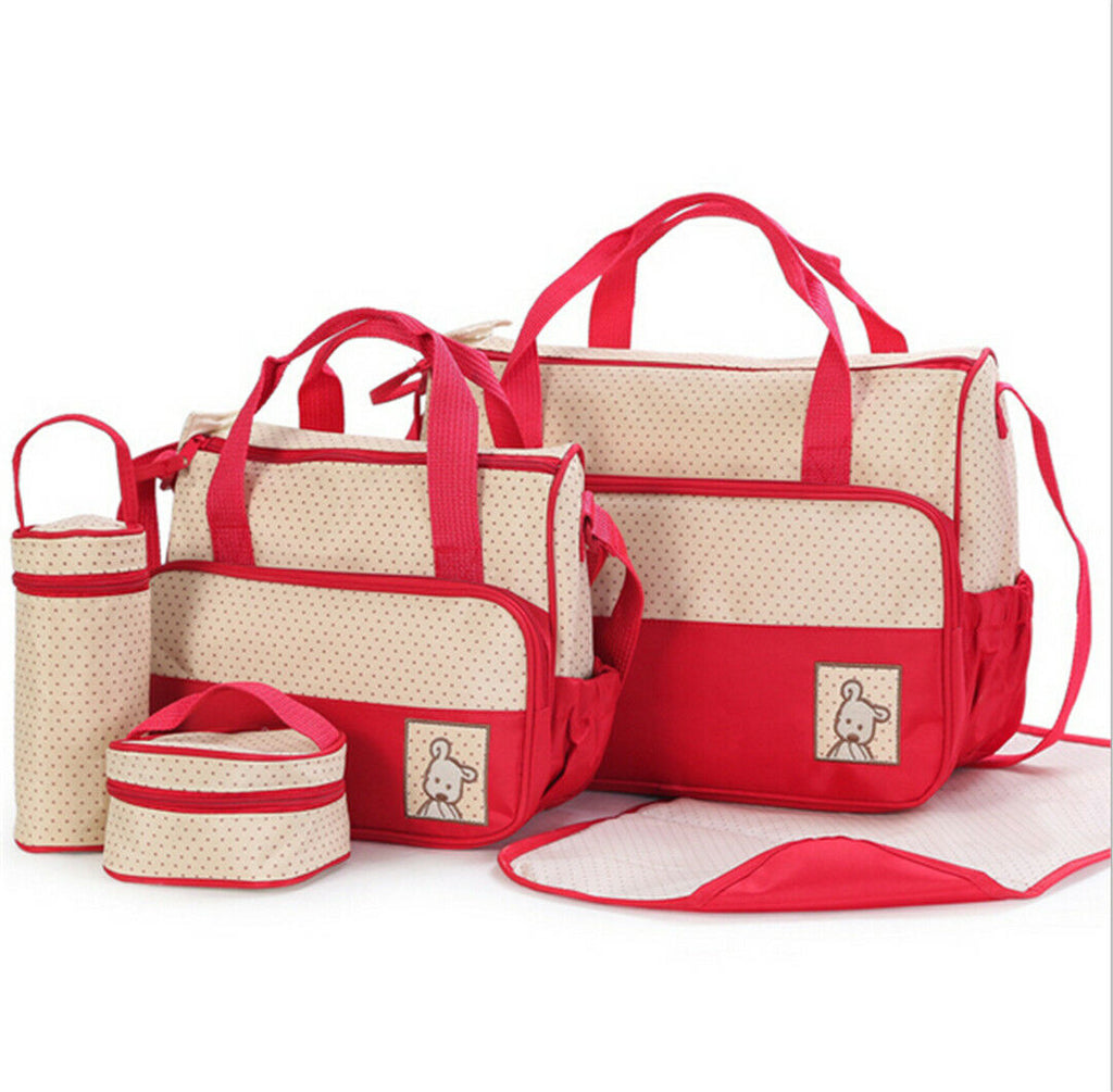 Hot 5pc Baby multifunction Changing Diaper Nappy Mummy Mother Handbag Bags