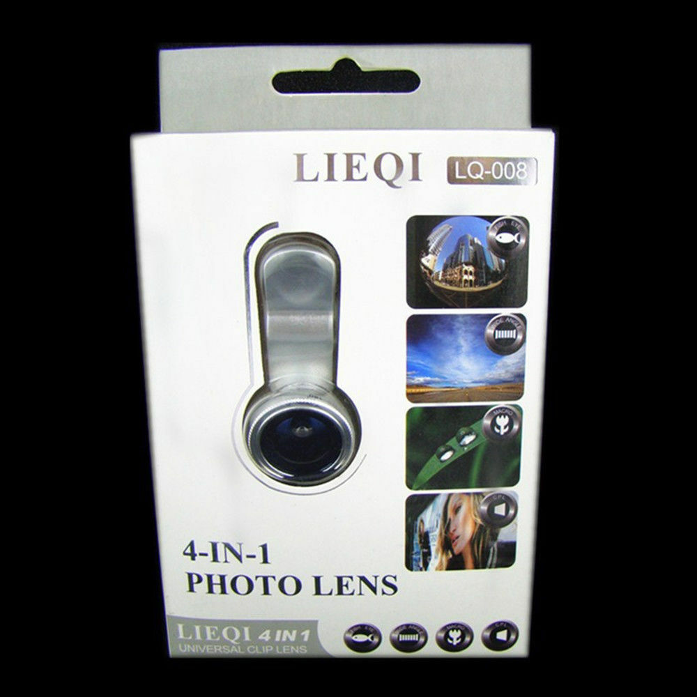 LIEQI LQ008 super wide-angle fisheye macro CPL filter Four phone camera Black