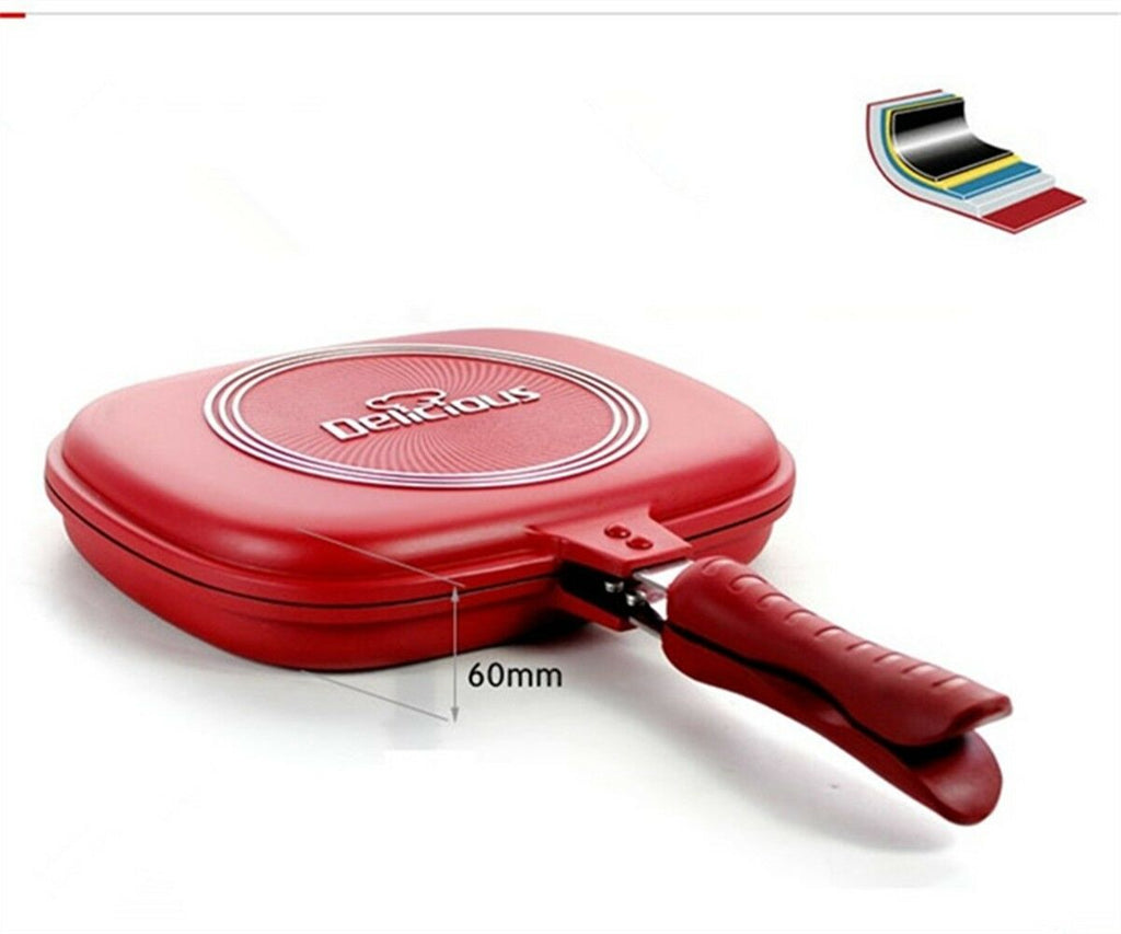 double-sided frying pans cooker 30cm non-stick pancake pan Smokeless Oiless