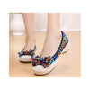 Old Beijing Cloth Shoes Woman Embroidered Shoes Literary Style Slipsole Increase