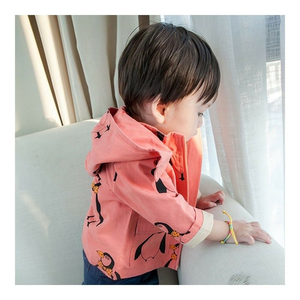 Infant Baby Boy Girl Cartoon Zipper Coat orange 66cm
