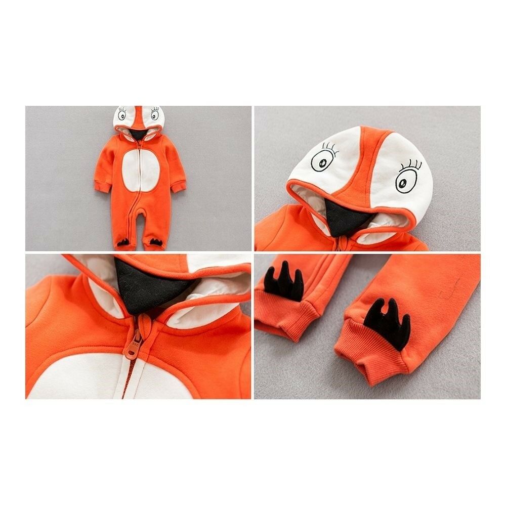 Infant Boy Girl Baby Thick Warm Penguin OPne-pieces 0-1-2 years old orange 66cm